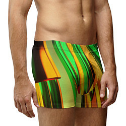 Трусы-боксеры мужские Зелёные и оранжевые пластины, цвет: 3D-принт — фото 2
