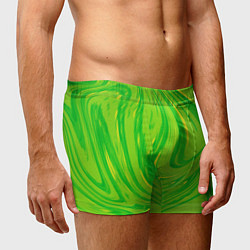 Трусы-боксеры мужские Насыщенный зеленый абстракция, цвет: 3D-принт — фото 2