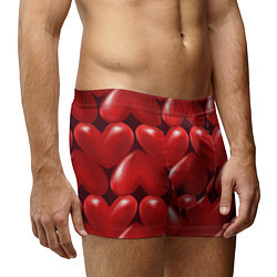 Трусы-боксеры мужские Red hearts, цвет: 3D-принт — фото 2