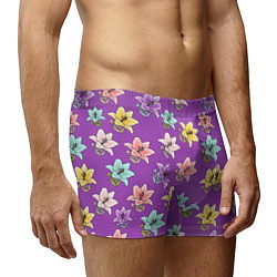 Трусы-боксеры мужские Разноцветные лилии цветы, цвет: 3D-принт — фото 2
