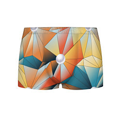 Трусы-боксеры мужские Жемчужина - градиент из полигональных треугольнико, цвет: 3D-принт