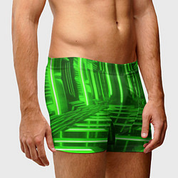 Трусы-боксеры мужские Зеленые световые объекты, цвет: 3D-принт — фото 2