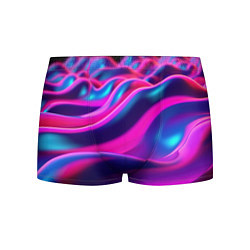 Трусы-боксеры мужские Фиолетовые неоновые волны, цвет: 3D-принт