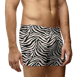 Трусы-боксеры мужские Полосатая шкура зебры, белого тигра, цвет: 3D-принт — фото 2