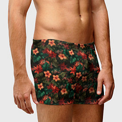 Трусы-боксеры мужские Тропические цветы паттерн, цвет: 3D-принт — фото 2