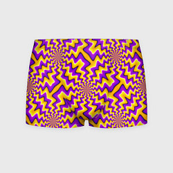 Трусы-боксеры мужские Желто-фиолетовая иллюзия вращения, цвет: 3D-принт