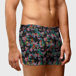 Трусы-боксеры мужские Модный разноцветный камуфляж, цвет: 3D-принт — фото 2