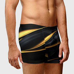 Трусы-боксеры мужские Black gold texture, цвет: 3D-принт — фото 2