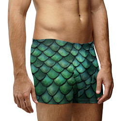 Трусы-боксеры мужские Чешуя зелёного дракона, цвет: 3D-принт — фото 2