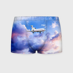 Трусы-боксеры мужские Ту-154 Розовый закат, цвет: 3D-принт