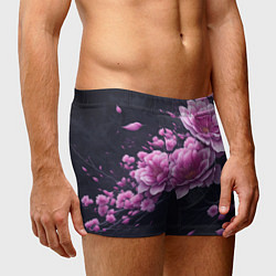 Трусы-боксеры мужские Ветки цветущей розовой сакуры, цвет: 3D-принт — фото 2