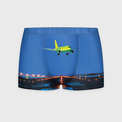 Трусы-боксеры мужские S7 Боинг 737 над взлетной полосой, цвет: 3D-принт