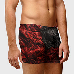 Трусы-боксеры мужские Black red texture, цвет: 3D-принт — фото 2