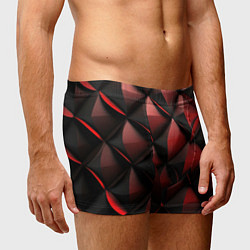 Трусы-боксеры мужские Объемная текстура красная кожа, цвет: 3D-принт — фото 2