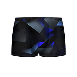 Трусы-боксеры мужские Black blue abstract, цвет: 3D-принт