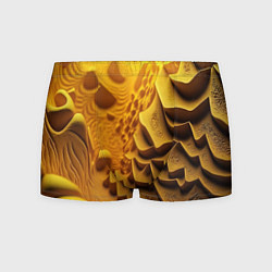 Трусы-боксеры мужские Желтая объемная абстракция, цвет: 3D-принт