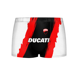 Трусы-боксеры мужские Ducati moto - красные полосы, цвет: 3D-принт