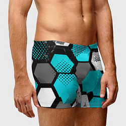 Трусы-боксеры мужские Шестиугольники абстрактный фон, цвет: 3D-принт — фото 2