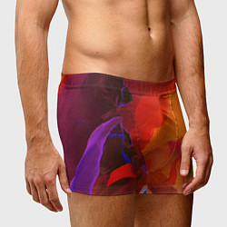 Трусы-боксеры мужские Красно-оранжевый паттерн, цвет: 3D-принт — фото 2