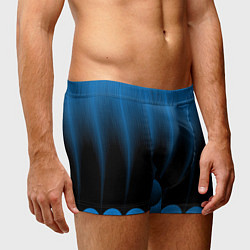 Трусы-боксеры мужские Сине-черный градиент в полоску, цвет: 3D-принт — фото 2