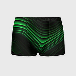 Трусы-боксеры мужские Зеленые линии абстракция, цвет: 3D-принт