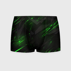 Трусы-боксеры мужские Dark black green abstract, цвет: 3D-принт