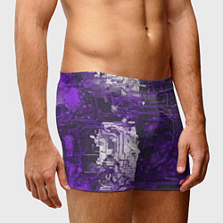 Трусы-боксеры мужские Киберпанк заражение фиолетовое, цвет: 3D-принт — фото 2