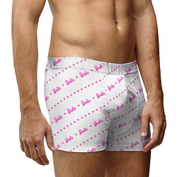 Трусы-боксеры мужские Барби паттерн - логотип и сердечки, цвет: 3D-принт — фото 2