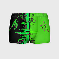 Мужские трусы Кибер-глитч зелёный