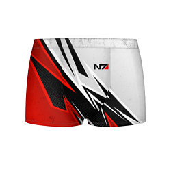 Трусы-боксеры мужские N7 mass effect - white and red, цвет: 3D-принт