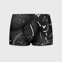 Трусы-боксеры мужские Чёрно-белая орнамент, цвет: 3D-принт