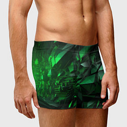 Трусы-боксеры мужские Green abstract, цвет: 3D-принт — фото 2
