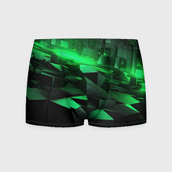 Трусы-боксеры мужские Зеленые квадратные плиты, цвет: 3D-принт