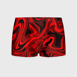 Трусы-боксеры мужские Красно-чёрная пластичная абстракция, цвет: 3D-принт