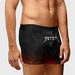 Трусы-боксеры мужские Антон в стиле металлика - огонь и искры, цвет: 3D-принт — фото 2