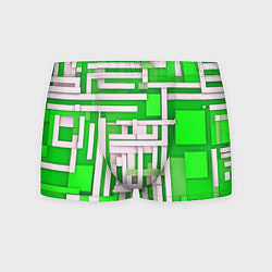 Мужские трусы Полосы на зелёном фоне