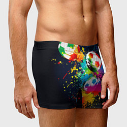 Трусы-боксеры мужские Разноцветные футбольные мячи, цвет: 3D-принт — фото 2