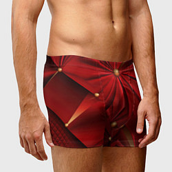 Трусы-боксеры мужские Красный материал со складками, цвет: 3D-принт — фото 2