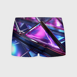 Трусы-боксеры мужские Фиолетовые абстрактные треугольники, цвет: 3D-принт