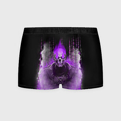 Трусы-боксеры мужские Фиолетовый скелет в дыму, цвет: 3D-принт