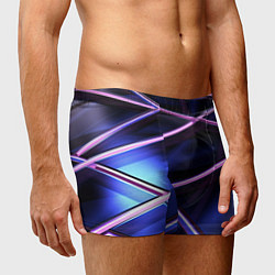Трусы-боксеры мужские Фиолетовая геометрическая абстракция, цвет: 3D-принт — фото 2