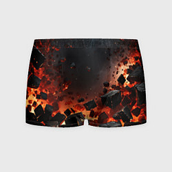 Трусы-боксеры мужские Взрыв плит и огонь, цвет: 3D-принт