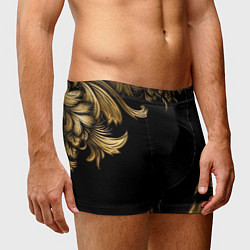 Трусы-боксеры мужские Объемные узоры на черной ткани лепнина, цвет: 3D-принт — фото 2