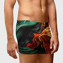Трусы-боксеры мужские Оранжевая и зеленый абстракция, цвет: 3D-принт — фото 2