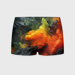Трусы-боксеры мужские Взрыв оранжевой краски, цвет: 3D-принт
