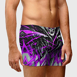 Трусы-боксеры мужские Череп и фиолетовые полосы, цвет: 3D-принт — фото 2