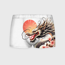 Трусы-боксеры мужские Японский дракон и солнце, цвет: 3D-принт