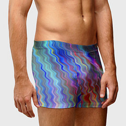 Трусы-боксеры мужские Волнистые разноцветные линии, цвет: 3D-принт — фото 2