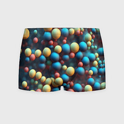 Трусы-боксеры мужские Разноцветные шарики молекул, цвет: 3D-принт