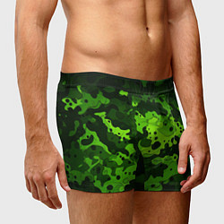 Трусы-боксеры мужские Яркий неоновый зеленый камуфляж, цвет: 3D-принт — фото 2